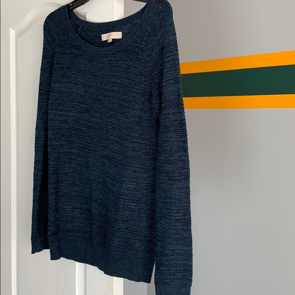 Navy and Aqua Knit Loft Sweater